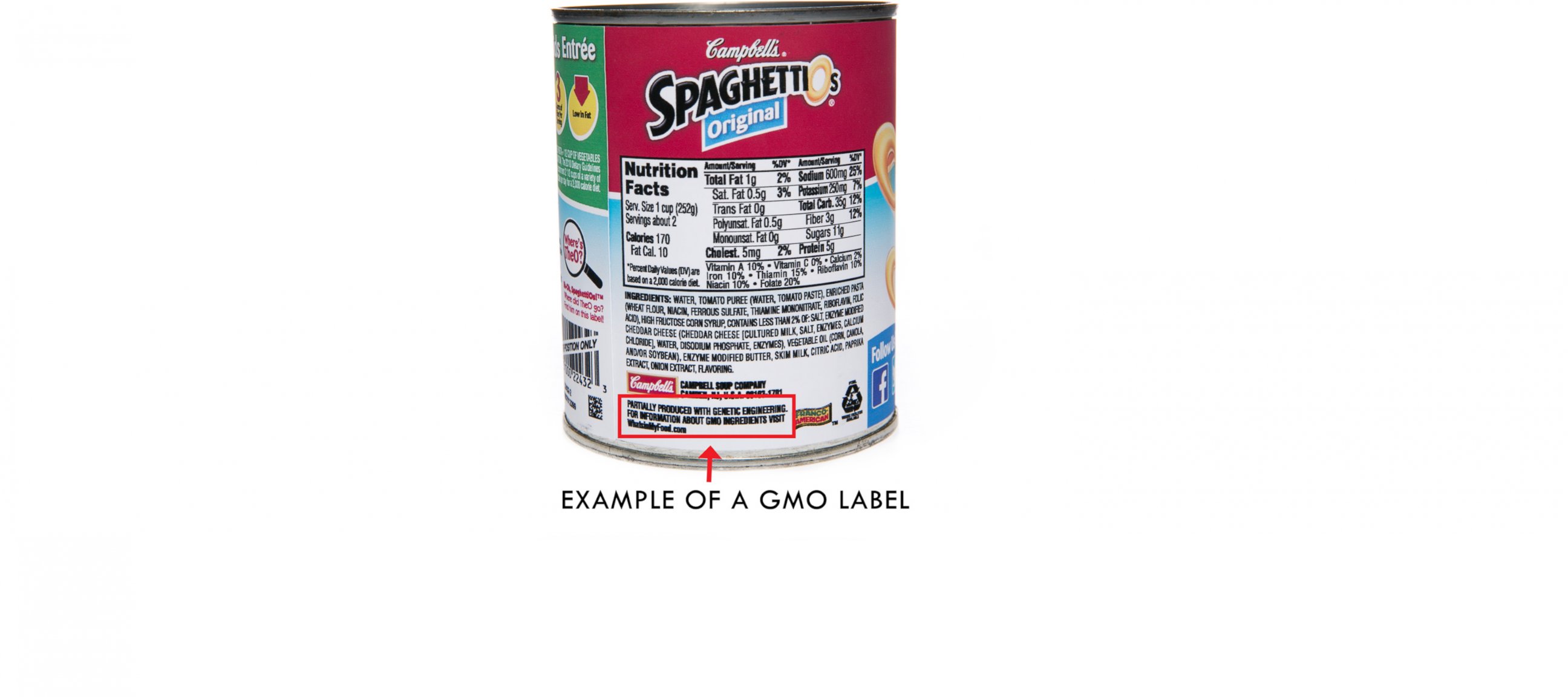 PHOTO: An undated handout image shows a GMO label on a Campbell's soup can.