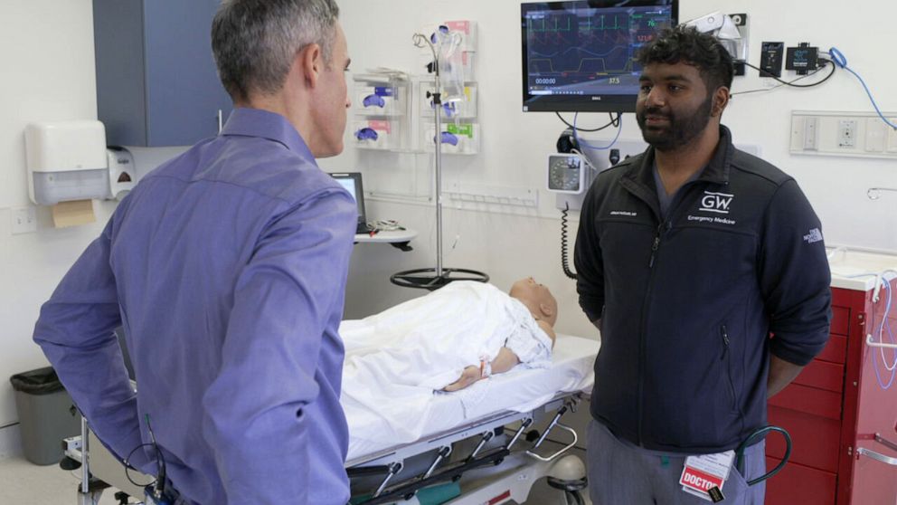 PHOTO: Dr. Arman Hussain, a second year resident at George Washington University Hospital in Washington, D.C., says young doctors need more practice with paper-based systems in the event computer networks go down.