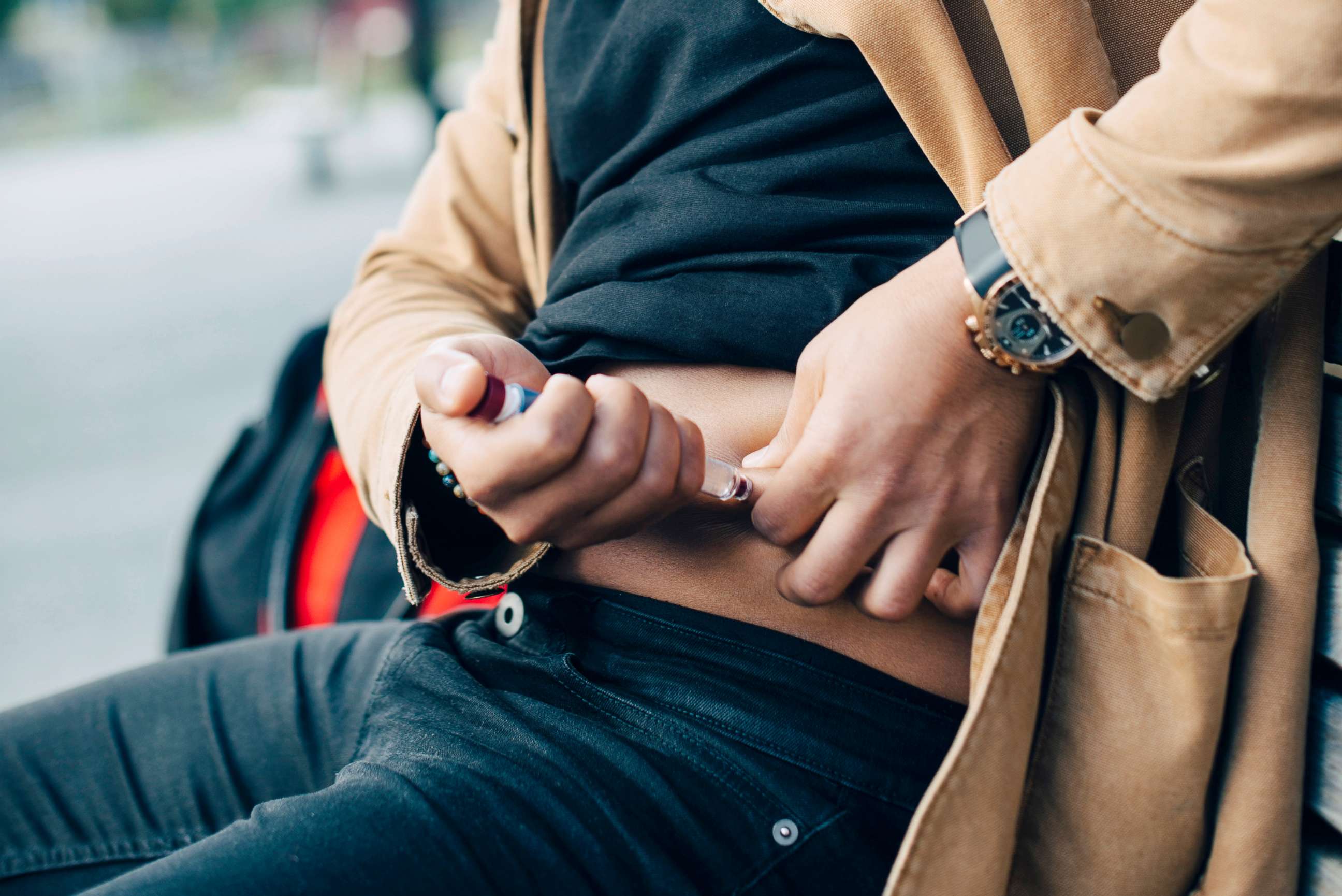 PHOTO: A man gives himself an insulin shot in this stock photo.