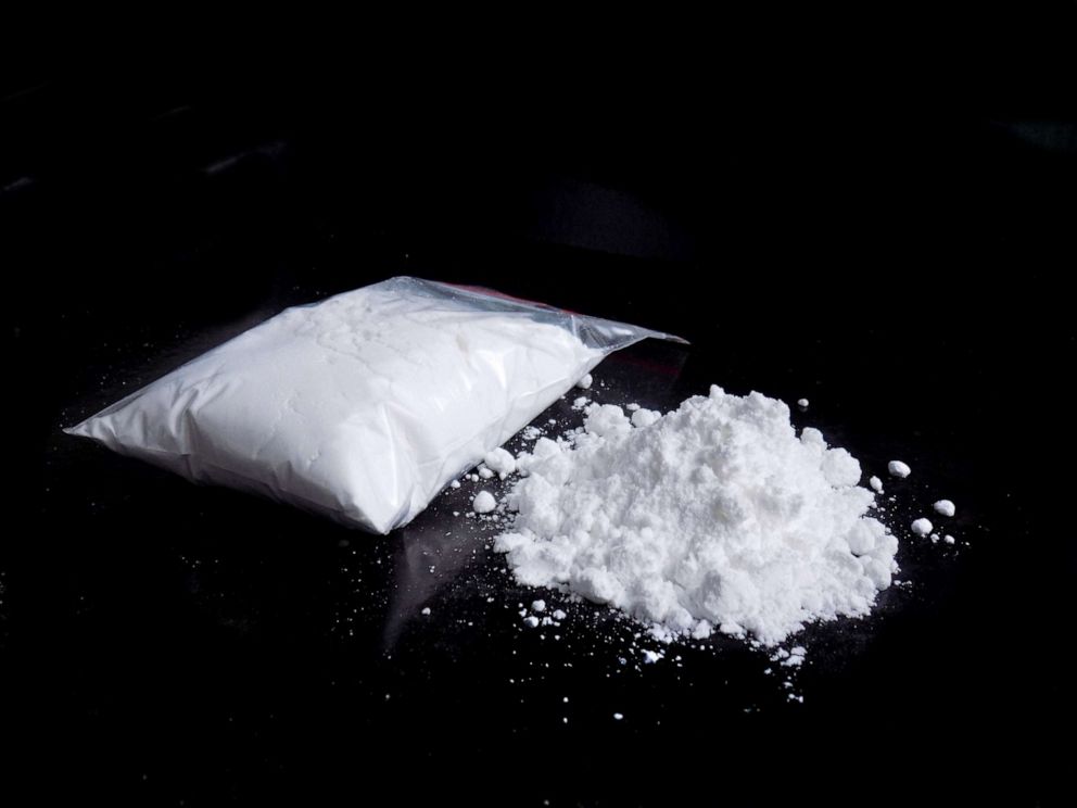 PHOTO: A powdery substance similar to synthetic opioids is shown in a bag in an undated stock photo.