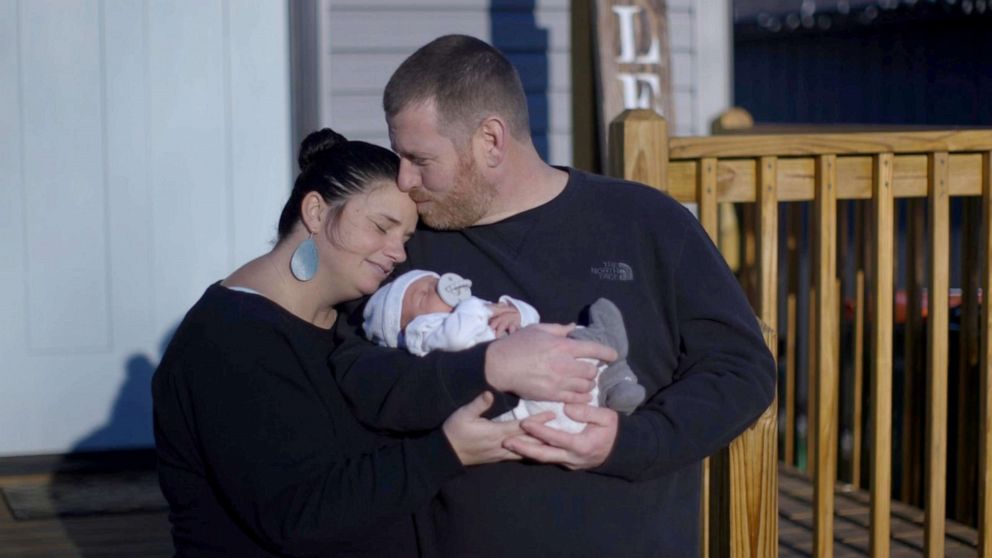 PHOTO: Kerri and Chris gave birth to Brian Luke Morgan in January 2019.