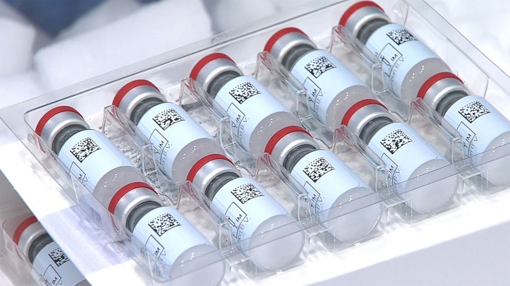 PHOTO: Vials of Johnson & Johnson's Janssen coronavirus disease vaccine candidate are seen in an undated photograph.