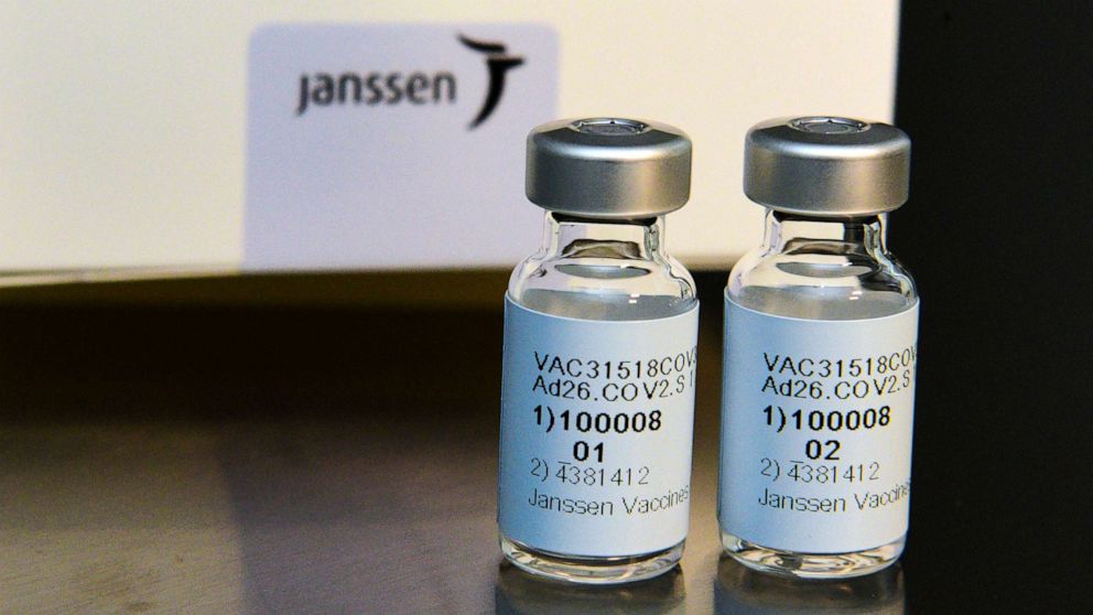 PHOTO: This September 2020 photo provided by Johnson & Johnson shows the investigational Janssen COVID-19 vaccine. Johnson & Johnson's long-awaited COVID-19 vaccine appears to protect against symptomatic illness with just one shot.