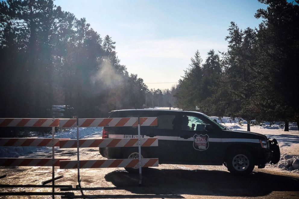 PHOTO: A police car blocks the road where teenager Jayme Closs was found on Jan. 11, 2019 in Gordon, Wis.