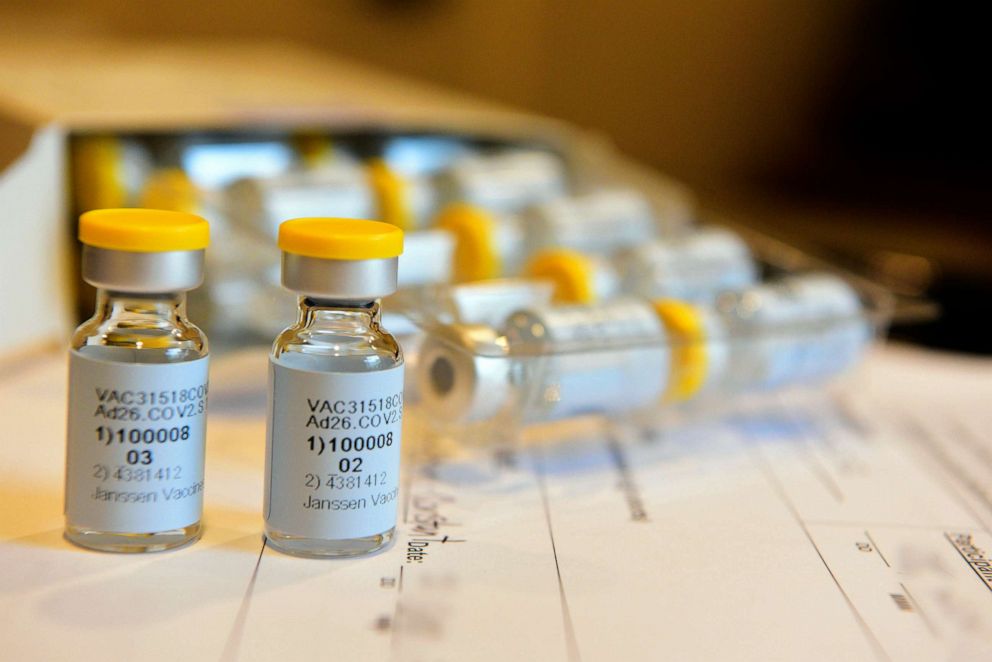 PHOTO: This September 2020 photo provided by Johnson &amp; Johnson shows a single-dose COVID-19 vaccine being developed by the company.