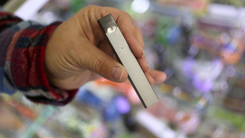 PHOTO: A Juul e-cigarette is pictured for sale at Fast Eddie's Smoke Shop in the Allston neighborhood of Boston, Nov. 15, 2017.