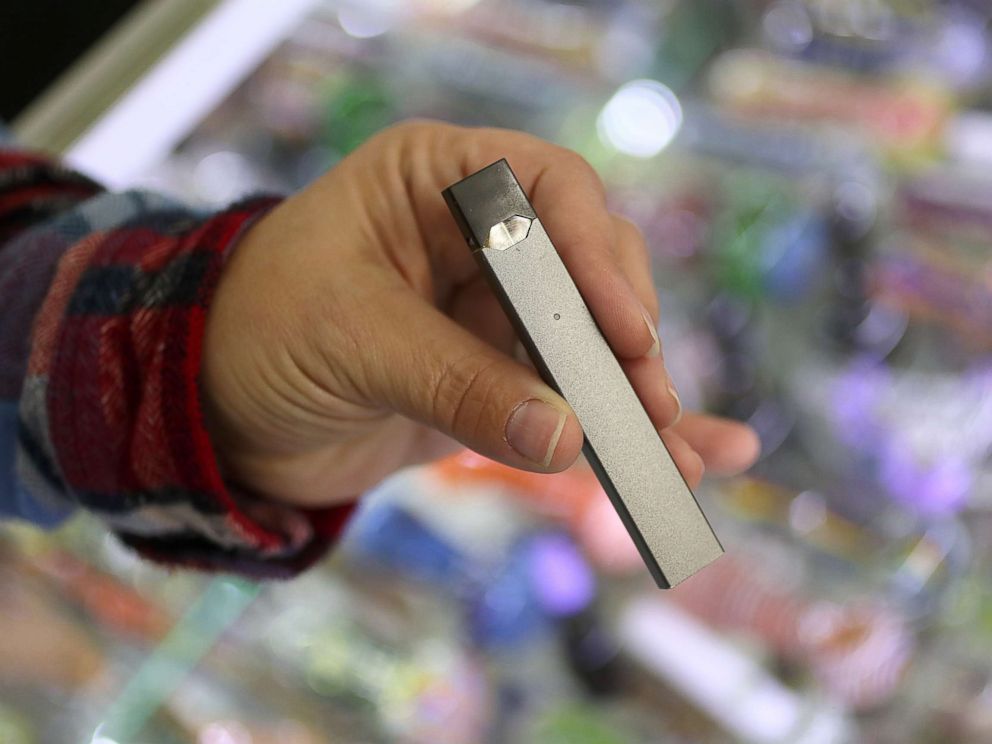 PHOTO: A Juul e-cigarette is pictured for sale at Fast Eddies Smoke Shop in the Allston neighborhood of Boston, Nov. 15, 2017.