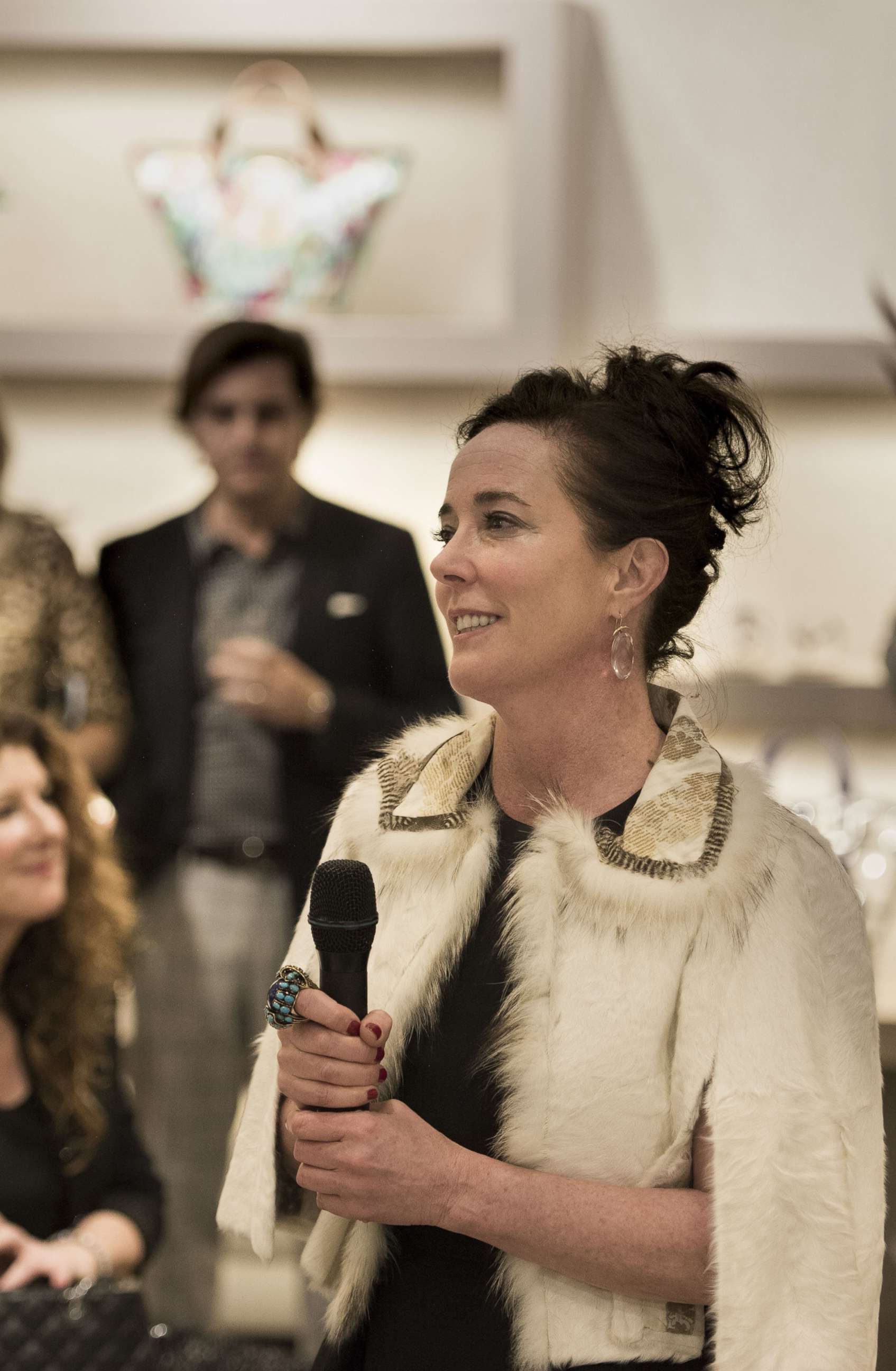 PHOTO: Kate Spade speaks during an event, March 9, 2016 in Kansas City, Mo.