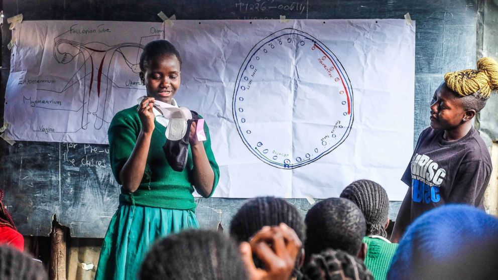PHOTO: Girls in Kenya learn about menstruation.