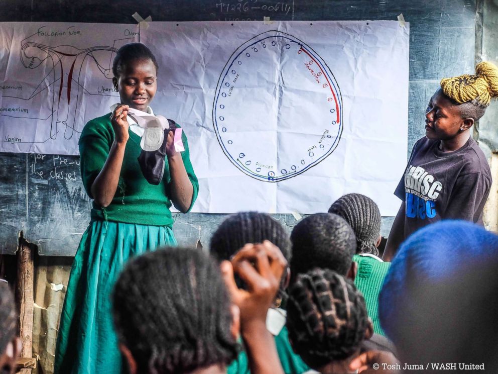 PHOTO: Girls in Kenya learn about menstruation.