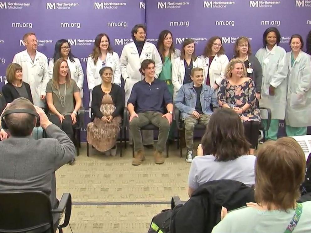 PHOTO: The six pairs consisted of three sets of friends, an aunt and niece, second cousins and a Good Samaritan who made it all possible. None of the donors or recipients knew who got whose kidney, until now.