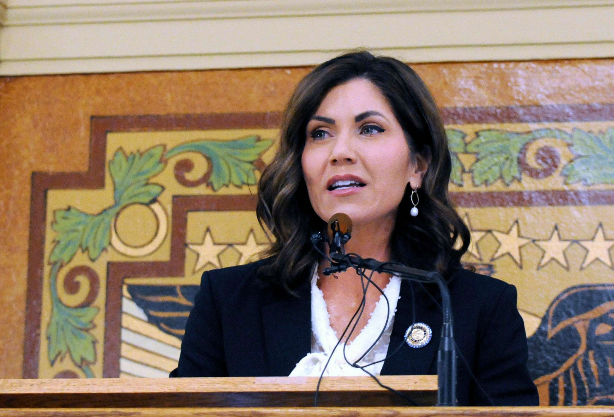 PHOTO: South Dakota Gov. Kristi Noem gives her first State of the State address in Pierre, S.D. South Dakota, Jan. 2019.