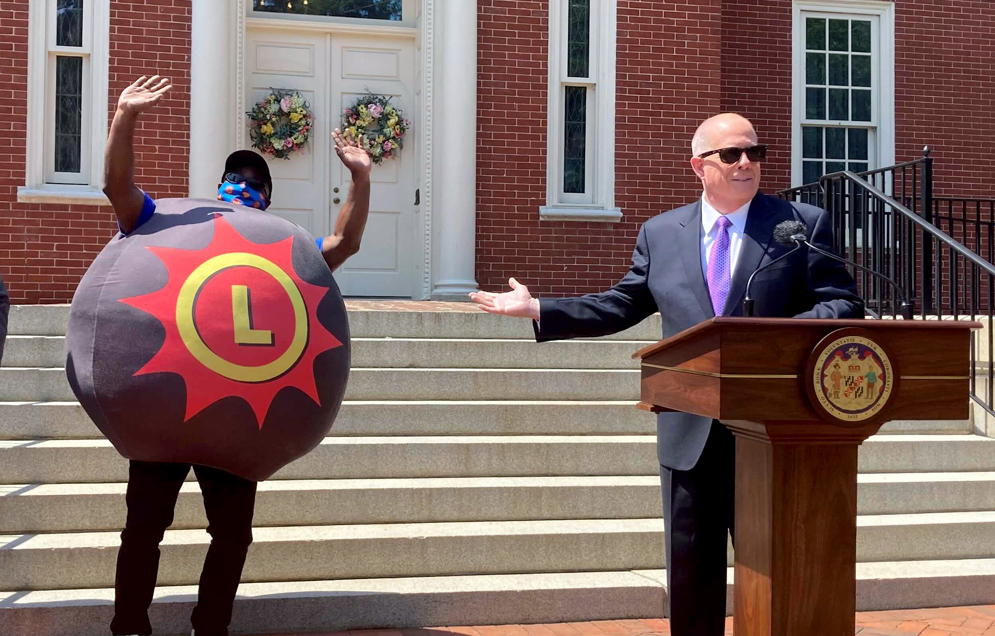 PHOTO: Gov. Larry Hogan announced that the Maryland Lottery will be awarding $2 million in prize money to Marylanders who have been vaccinated against COVID-19 during a press conference, May 20, 2021.