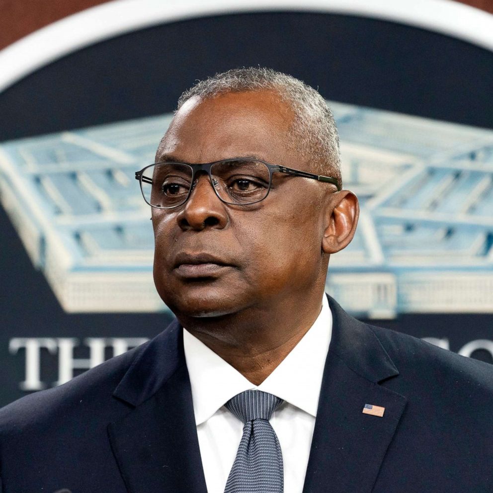 PHOTO: FILE - Secretary of Defense Lloyd Austin pauses while speaking during a media briefing at the Pentagon on Nov. 17, 2021, in Washington. 