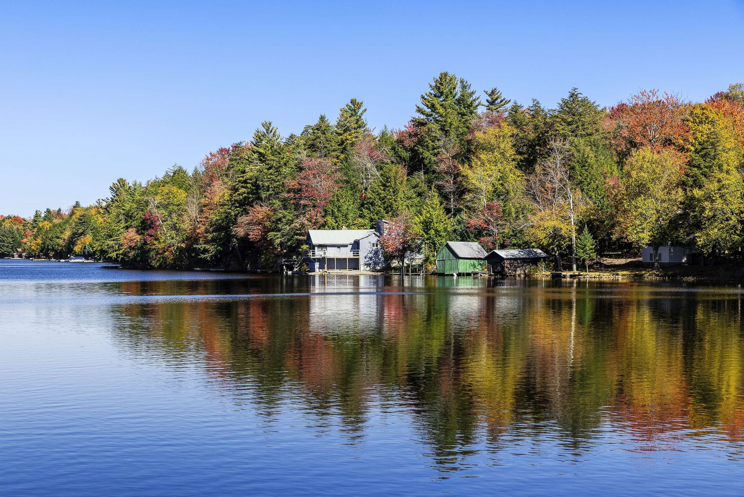 PHOTO: A lake house on Long Lake in upstate New York, Oct. 12, 2016.