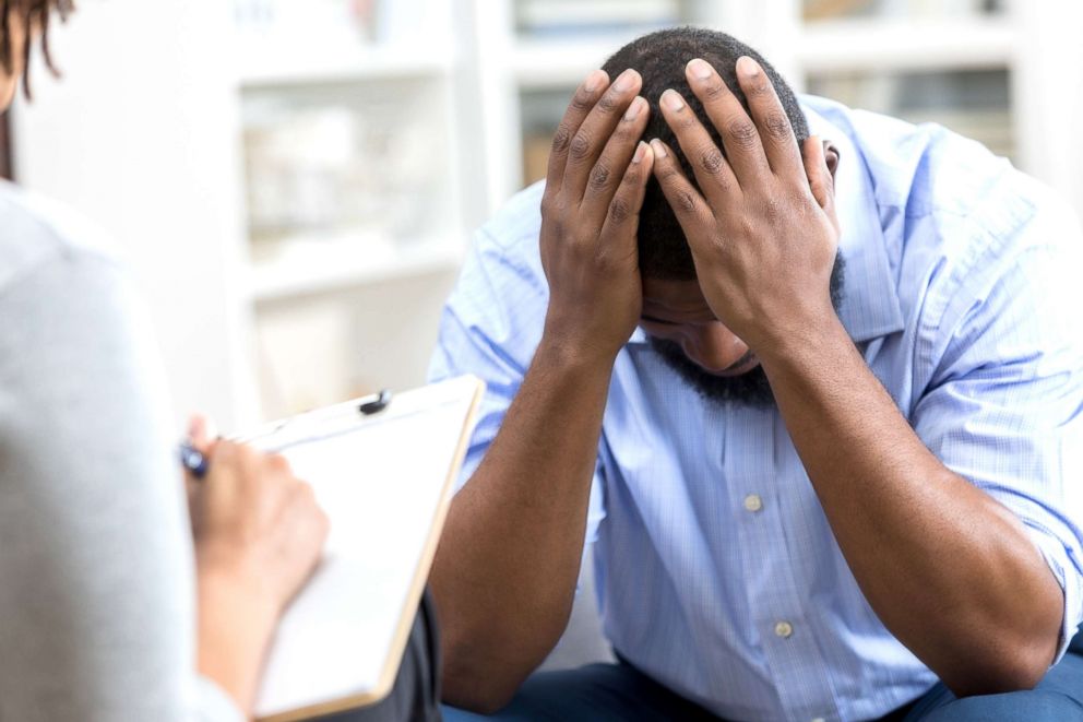 PHOTO: A man talks to a therapist in this undated stock photo.