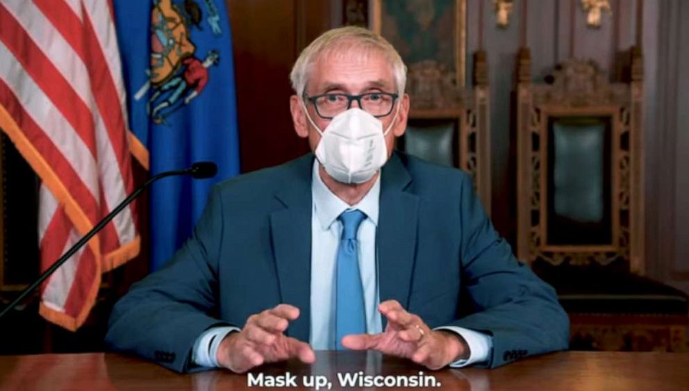 PHOTO: Gov. Tony Ivers urges Wisconsin to "Mask up" in the video.