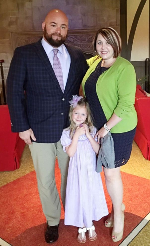 PHOTO: Mat and Brooke Everhart are photographed with their daughter before the couple lost more than 100 pounds combined.