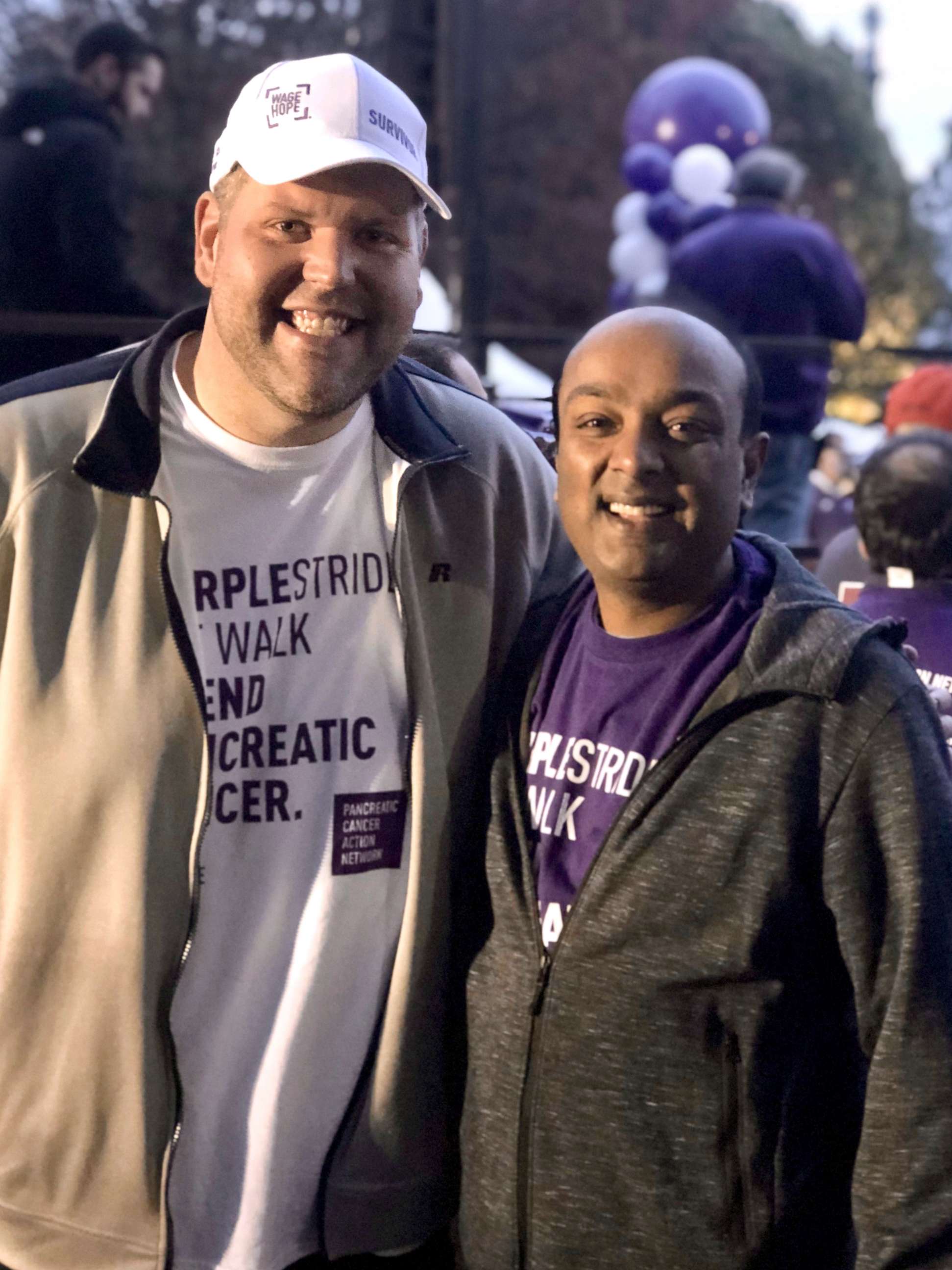 PHOTO: Matt Wilson with his surgeon, Dr. Harish Lavu from Jefferson University Medical Center.