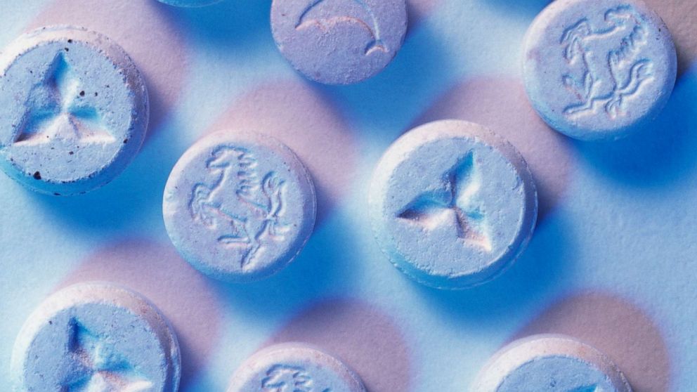 A photo of MDMA also known as  ecstasy pills are pictured in this undated stock photo. 