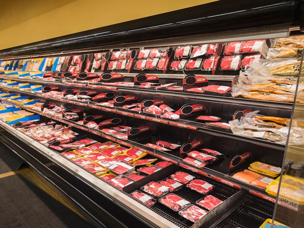 PHOTO: Meat department at a grocery store.