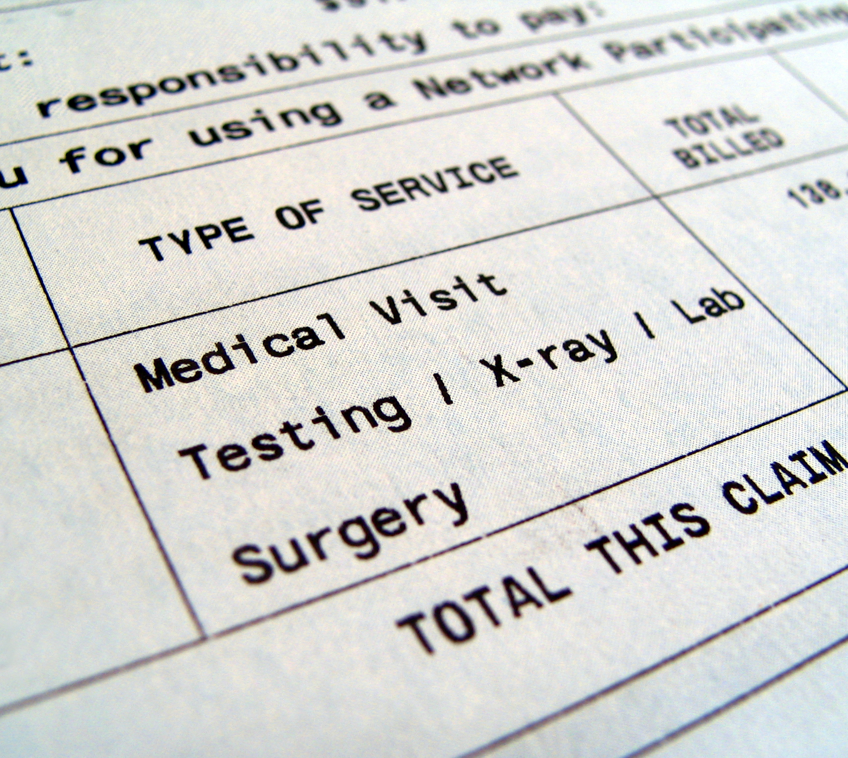 PHOTO: An undated stock photo of a medical bill. 