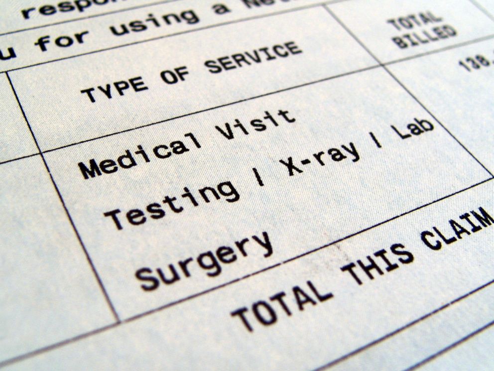 PHOTO: An undated stock photo of a medical bill. 