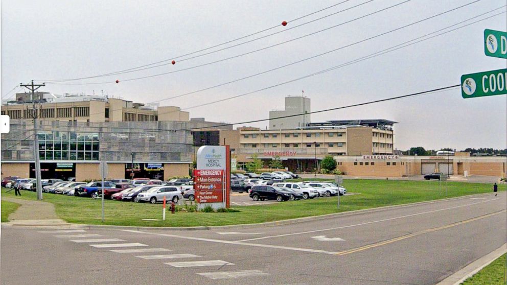 PHOTO: Mercy Hospital in Coon Rapids, Minn., is pictured in an Aug. 2021 image taken from Google Maps Street View.