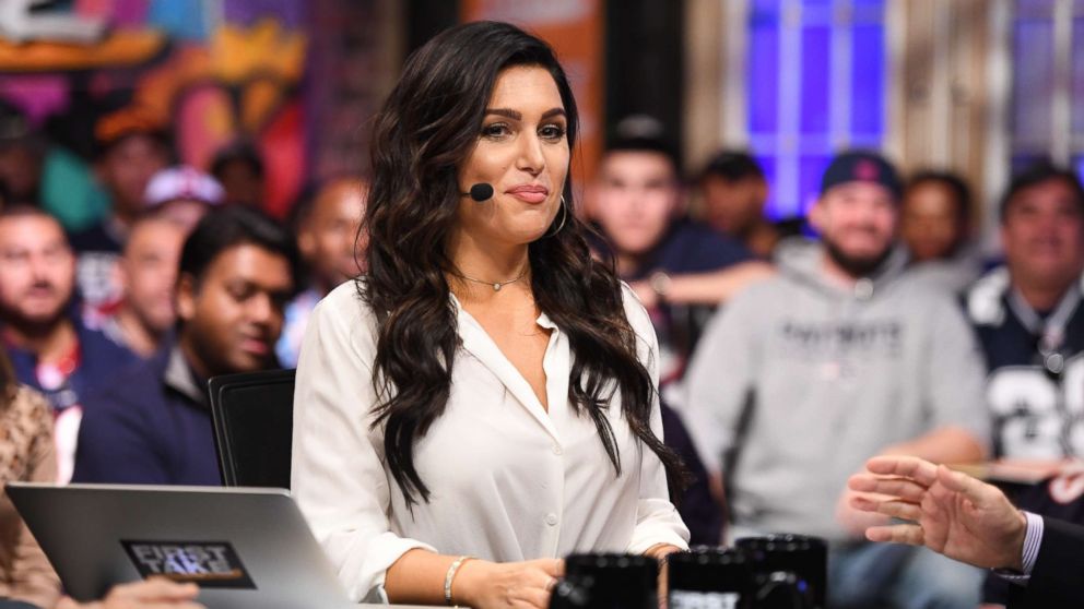 PHOTO: Molly Qerim on the set of First Take at the 2017 Super Bowl.