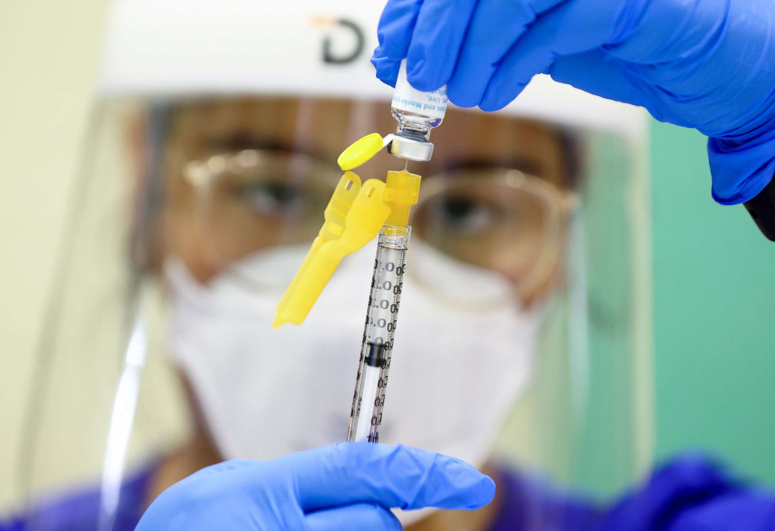 PHOTO: Licensed Vocational Nurse (LVN) Gabriela Solis prepares a dose of the Jynneos monkeypox vaccine at an L.A. County vaccination site in East Los Angeles, Aug. 10, 2022, in Los Angeles.