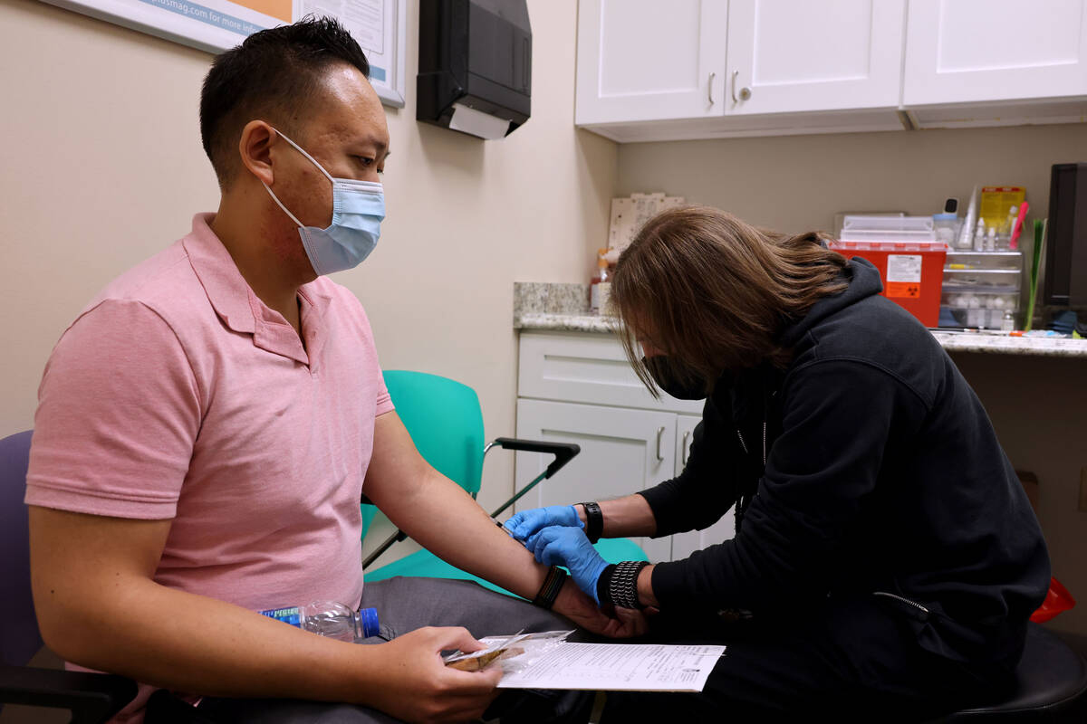 PHOTO: In this Aug. 19, 2022, file photo, a man receives the monkeypox vaccine from a registered nurse at the Arlene Cooper Community Health Center at the LGBTQ Center in Las Vegas.