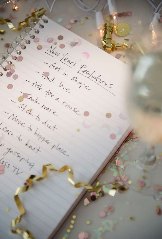 PHOTO: A New Years resolutions list is written out for the new year in this stock image.