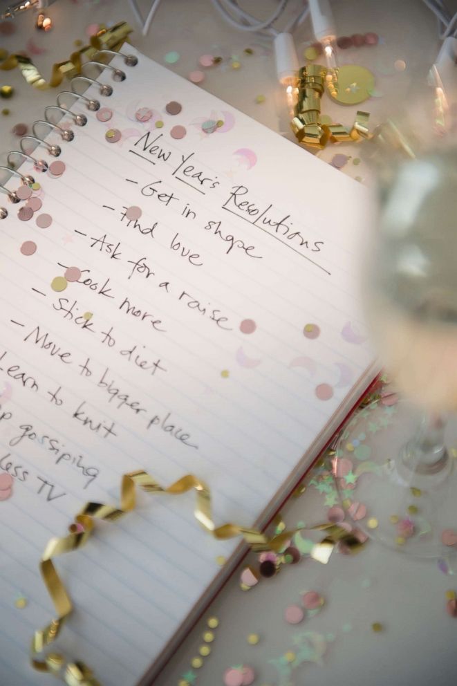 PHOTO: A New Year's resolutions list is written out for the new year in this stock image.