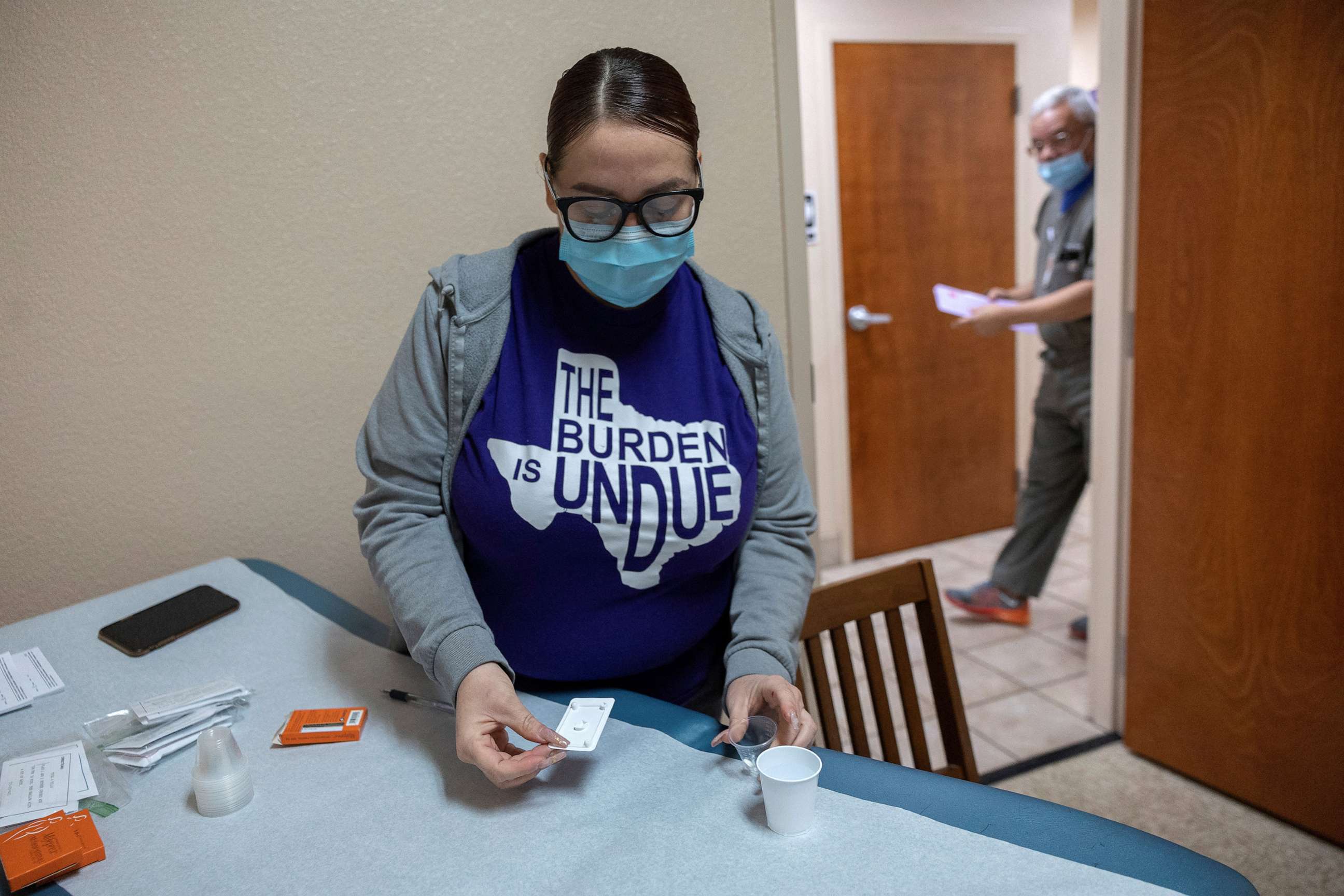 PHOTO: Elizabeth Hernandez, a medical assistant at Women's Reproductive Clinic of New Mexico in Santa Teresa, N.M., prepares mifepristone, the first medication in a medical abortion for a patient, Jan. 13, 2023.