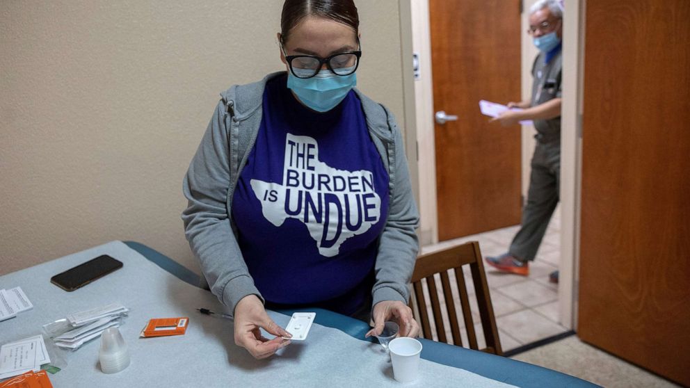 PHOTO: Elizabeth Hernandez, a medical assistant at Women's Reproductive Clinic of New Mexico in Santa Teresa, N.M., prepares mifepristone, the first medication in a medical abortion for a patient, Jan. 13, 2023.