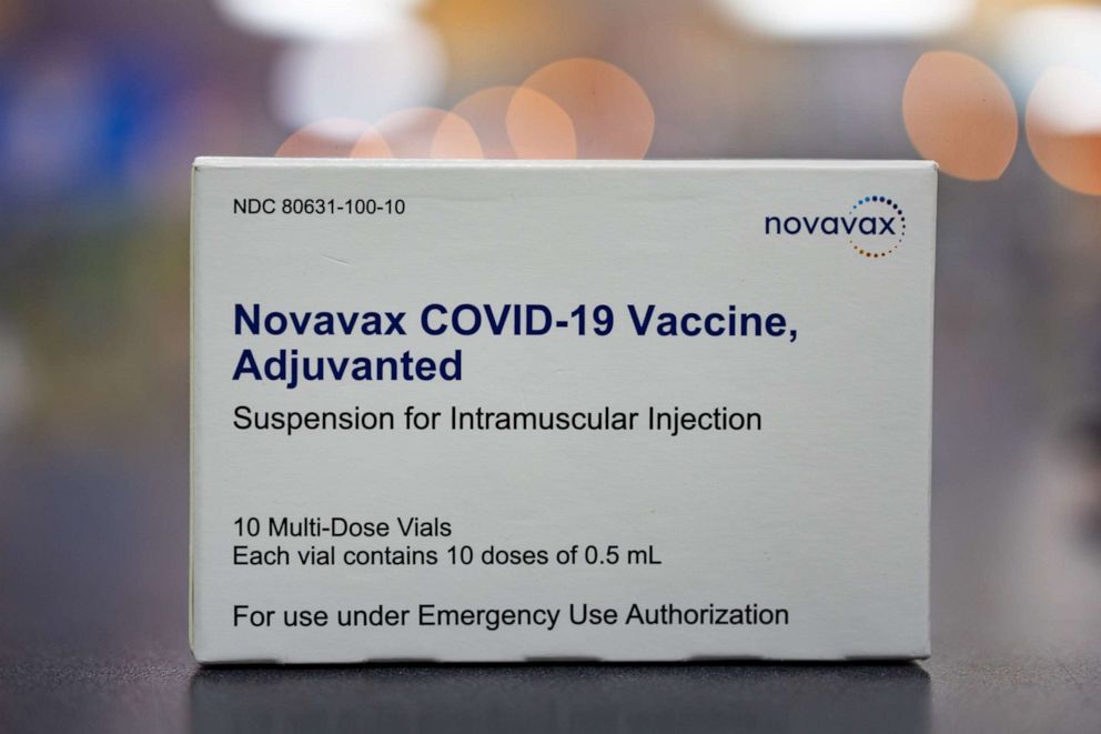 PHOTO: A box of the Novavax Covid-19 vaccine arranged at a pharmacy in Schwenksville, Pennsylvania, Aug. 1, 2022.