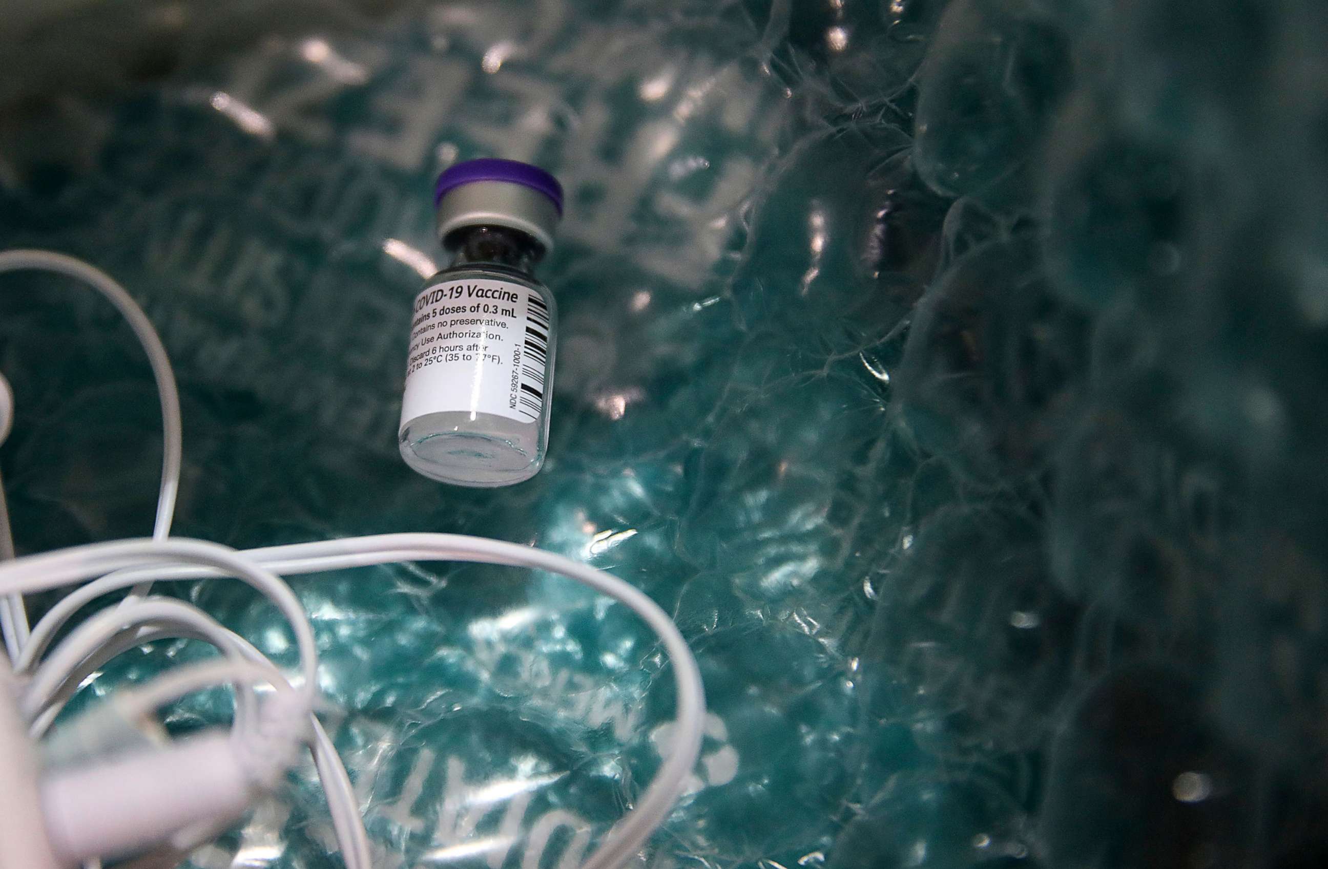 PHOTO: A vial of COVID-19 vaccine in a cooler Tuesday, Dec. 15, 2020, in Tulsa, Okla.