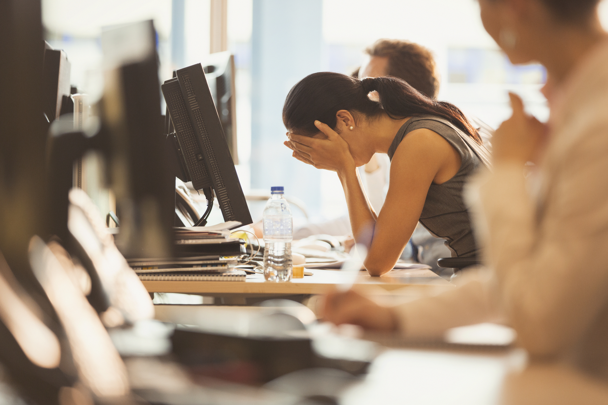 PHOTO: An overworked businesswoman is seen in this undated stock photo.