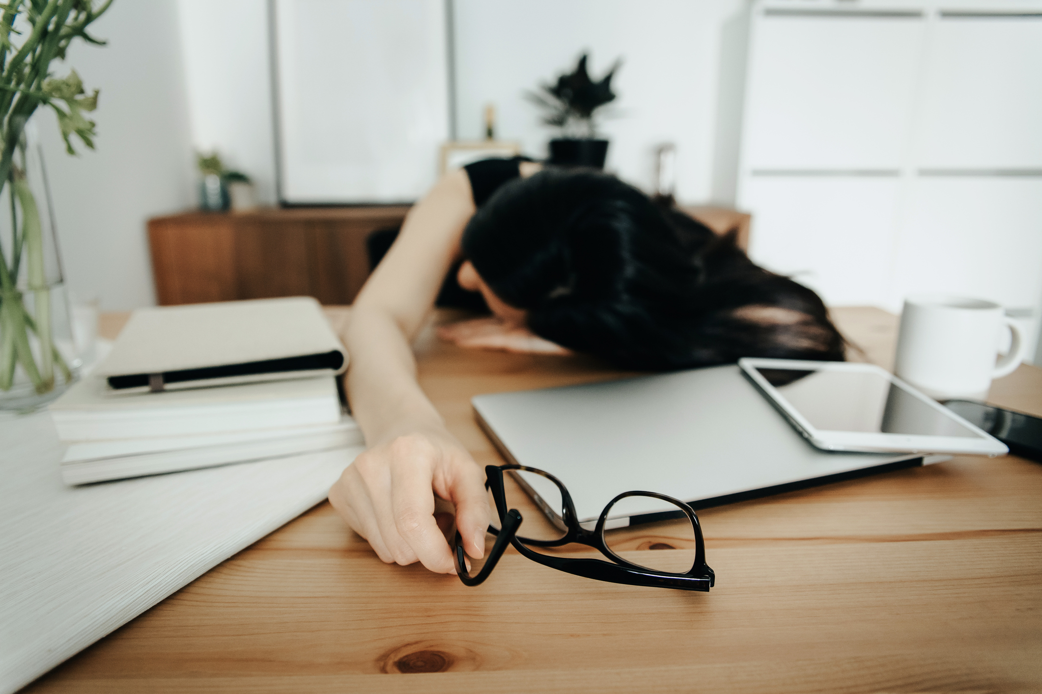 PHOTO: An overworked businesswoman is seen in this undated stock photo.