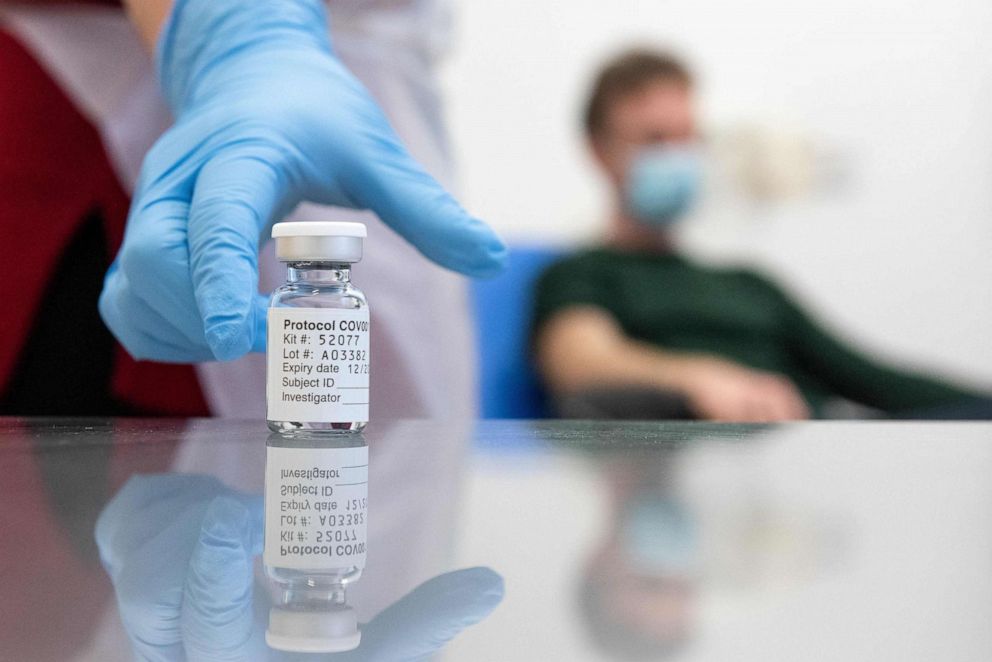 PHOTO: An undated handout picture shows a vial of Oxford University's COVID-19 candidate vaccine, known as AZD1222, co-invented by the University of Oxford and Vaccitech in partnership with pharmaceutical giant AstraZeneca.