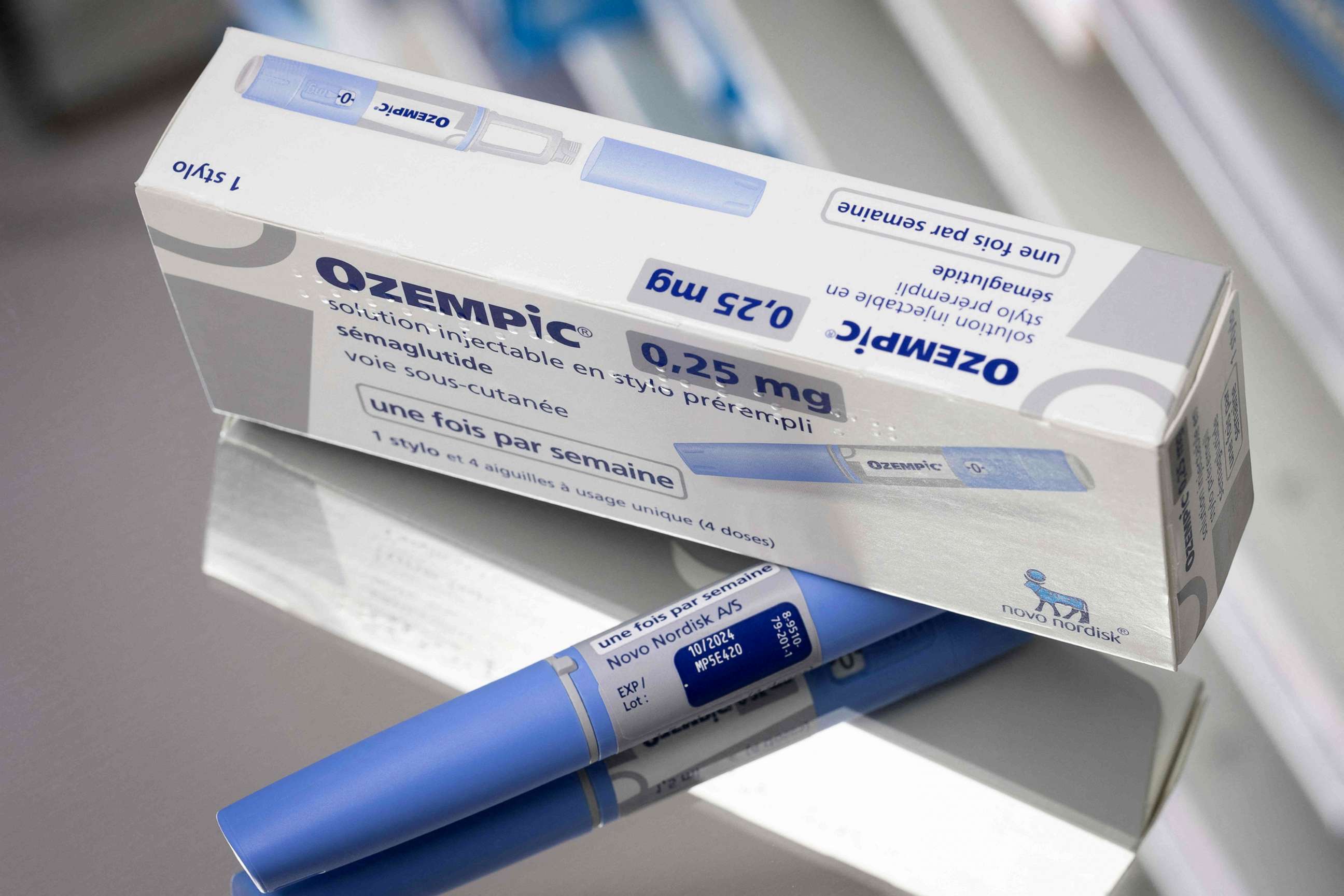 PHOTO: This photograph taken on Feb. 23, 2023, shows the anti-diabetic medication "Ozempic" (semaglutide) made by Danish pharmaceutical company Novo Nordisk.