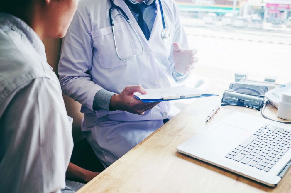 PHOTO: A doctor is pictured with a patient in a hospital in this undated stock photo.