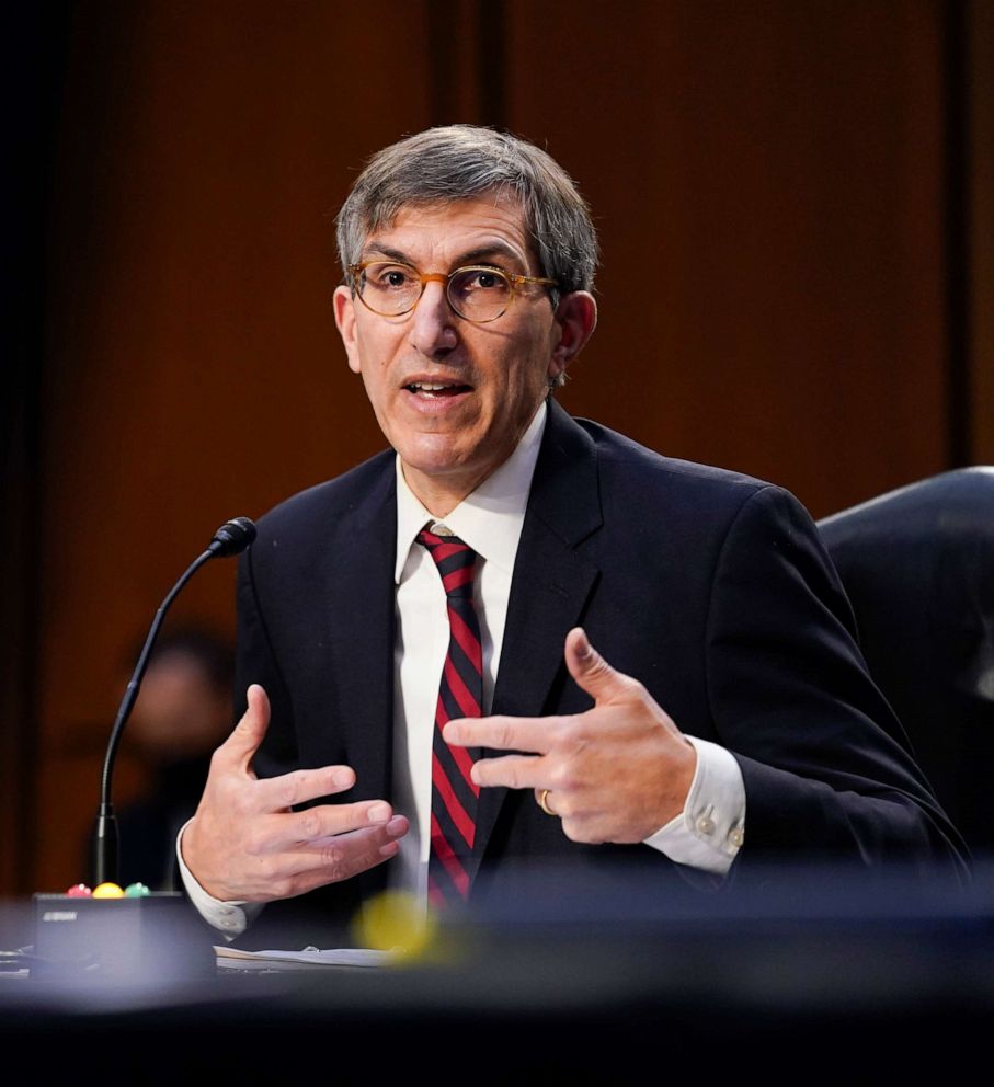 PHOTO: Peter Marks, director of the center for biologics evaluation and research at the Food and Drug Administration, speaks during a Senate Health, Education, Labor, and Pensions Committee hearing in Washington, D.C., March 18, 2021.