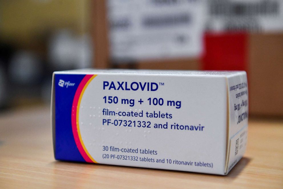 PHOTO: Covid-19 treatment pill Paxlovid is seen in a box, at Misericordia hospital in Grosseto, Italy, Feb. 8, 2022.