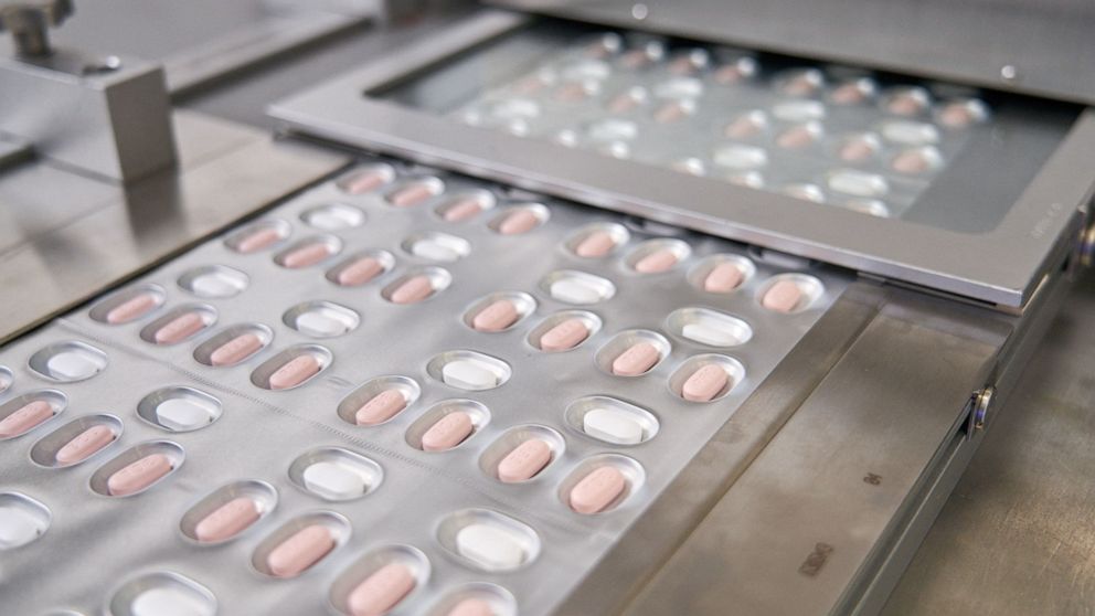 PHOTO: Pfizer's Covid-19 antiviral pills being manufactured in a laboratory in Freiburg, Germany. The Paxlovid pill has been shown to cut hospitalization or death by nearly 90 percent among newly-infected, high risk patients.