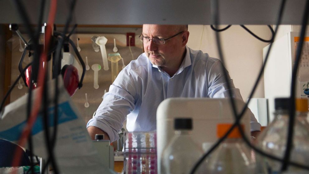 PHOTO:  This Aug. 8, 2013 photo provided by Duke University shows Dr. Matthias Gromeier at his laboratory at Duke in Durham, N.C. 