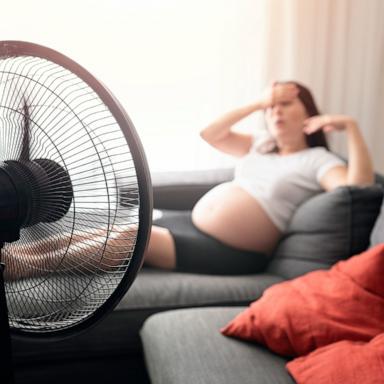 PHOTO: A pregnant woman in hot temperatures in an undated stock photo. 