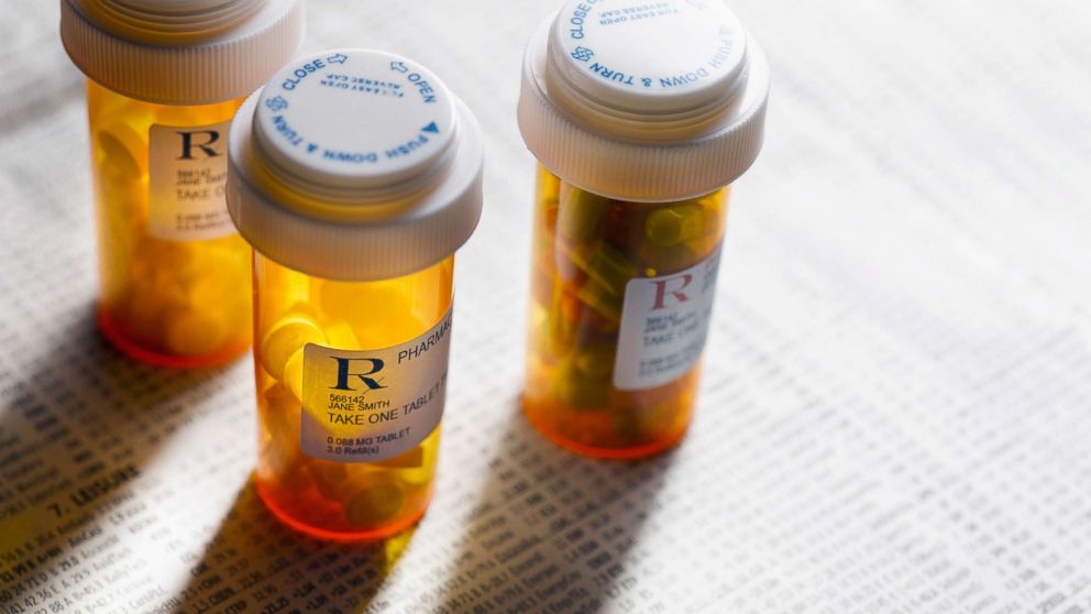 Prescription pill bottles are pictured in an undated stock photo.