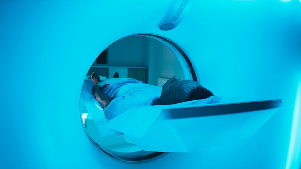 PHOTO: An male patient enters a CT scanning machine during an examination in an undated stock image.