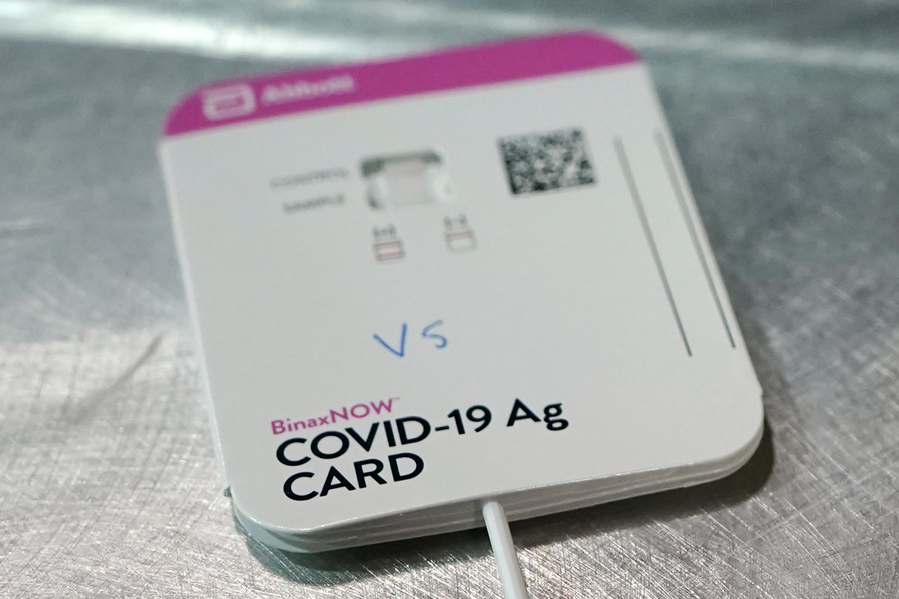 PHOTO: A BinaxNOW rapid COVID-19 test made by Abbott Laboratories, in Tacoma, Wash., Feb. 3, 2021. 